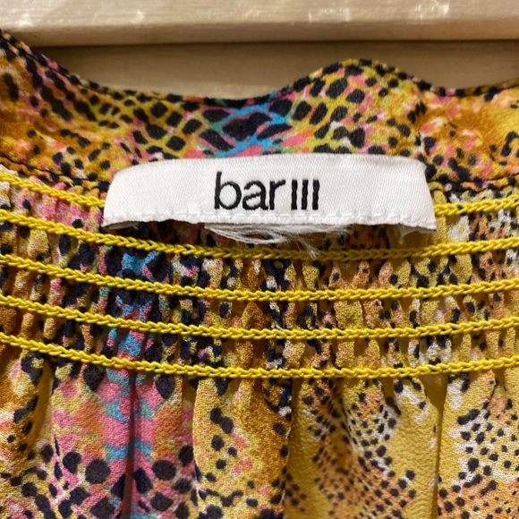 Bar III sheer boho blouse in lovely funky python print - Picture 2 of 5